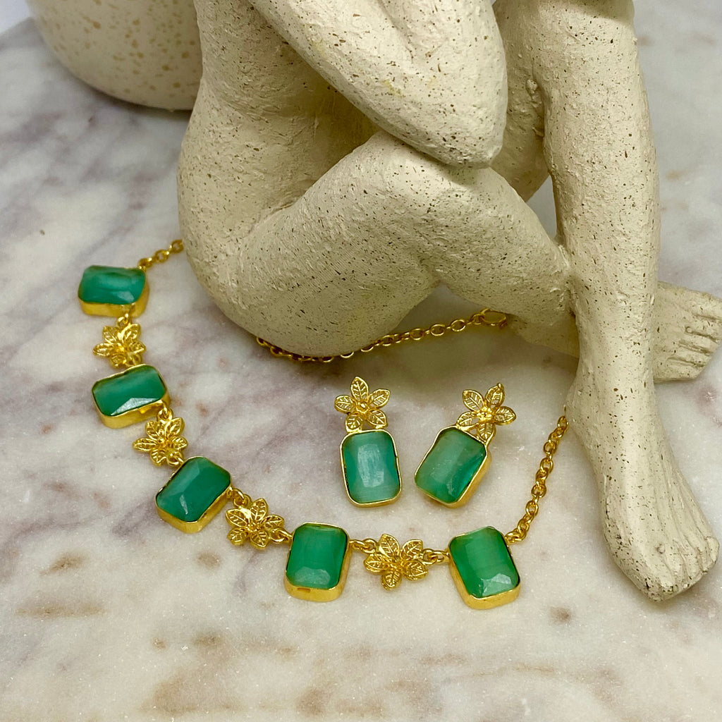 Square Cut Necklace Set