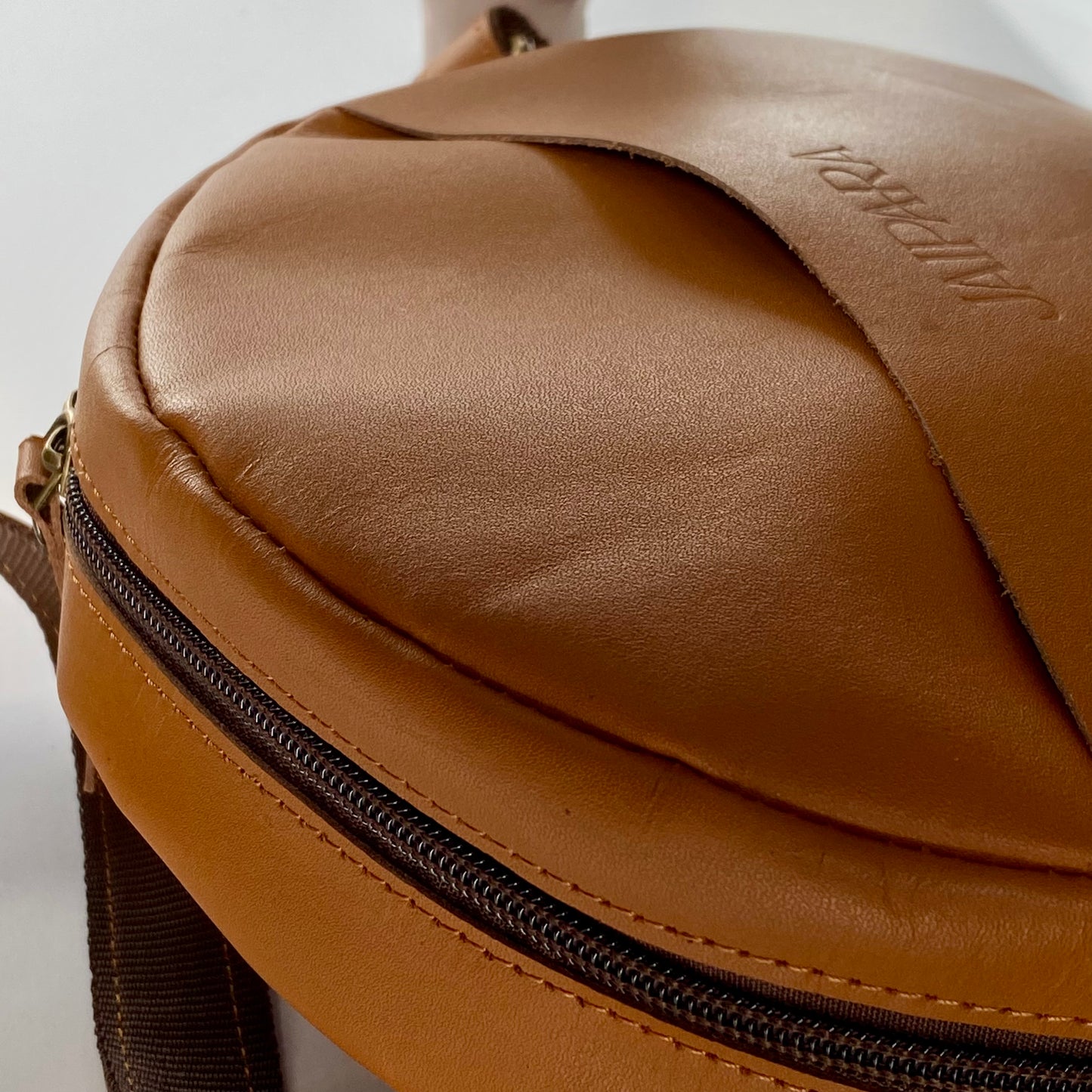 Round Leather Sling Bag - 05