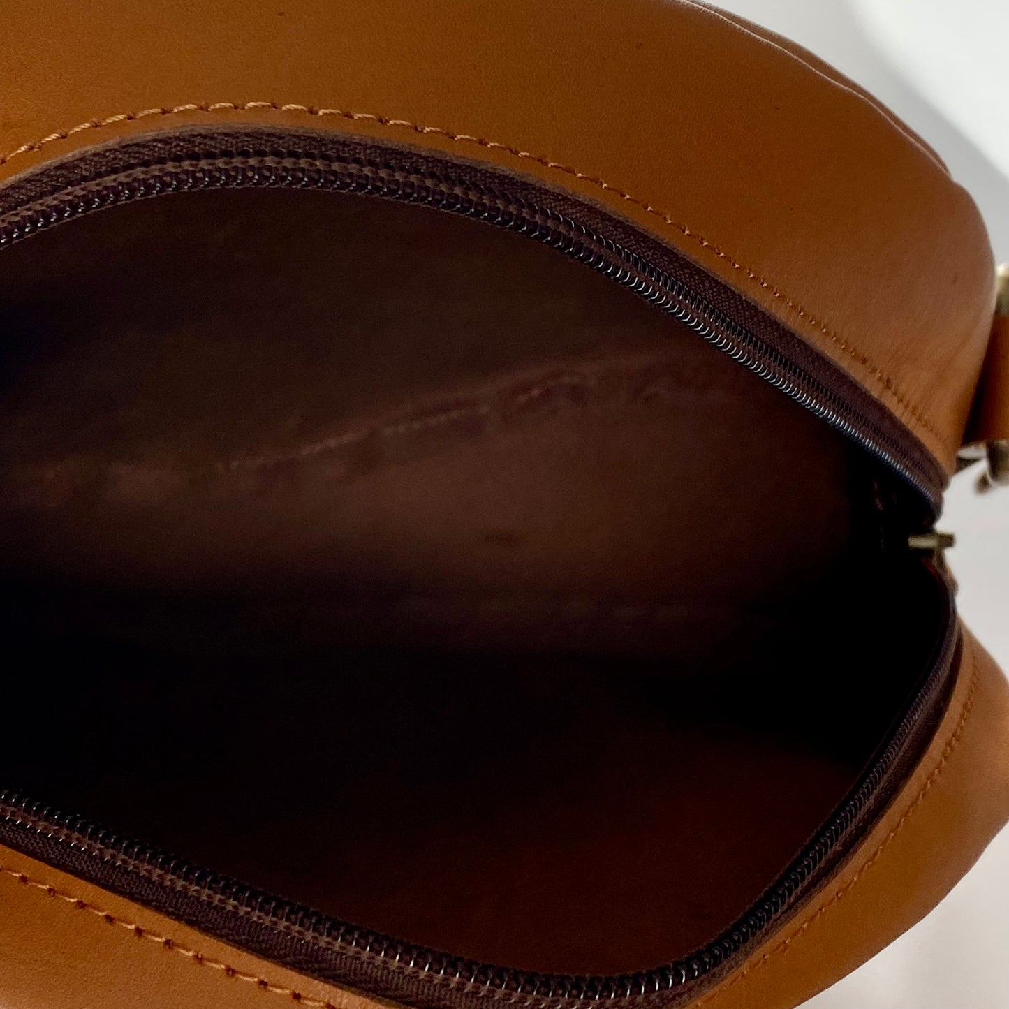 Round Leather Sling Bag - 05