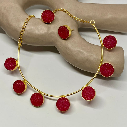 Druzy Stone Chain Set -09