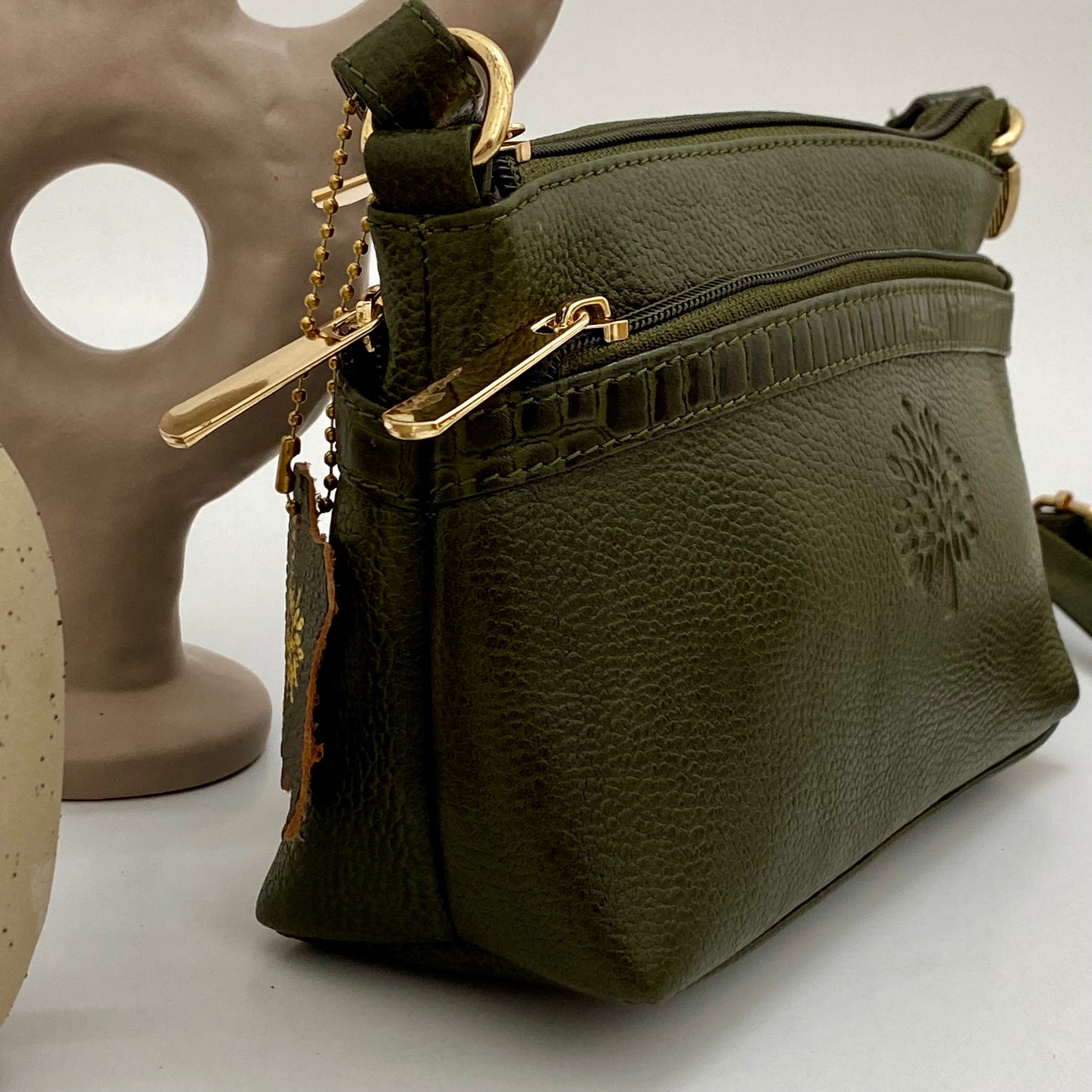 Luxury Genuine Leather Mulberry Sling Bag 9 Inch - 01