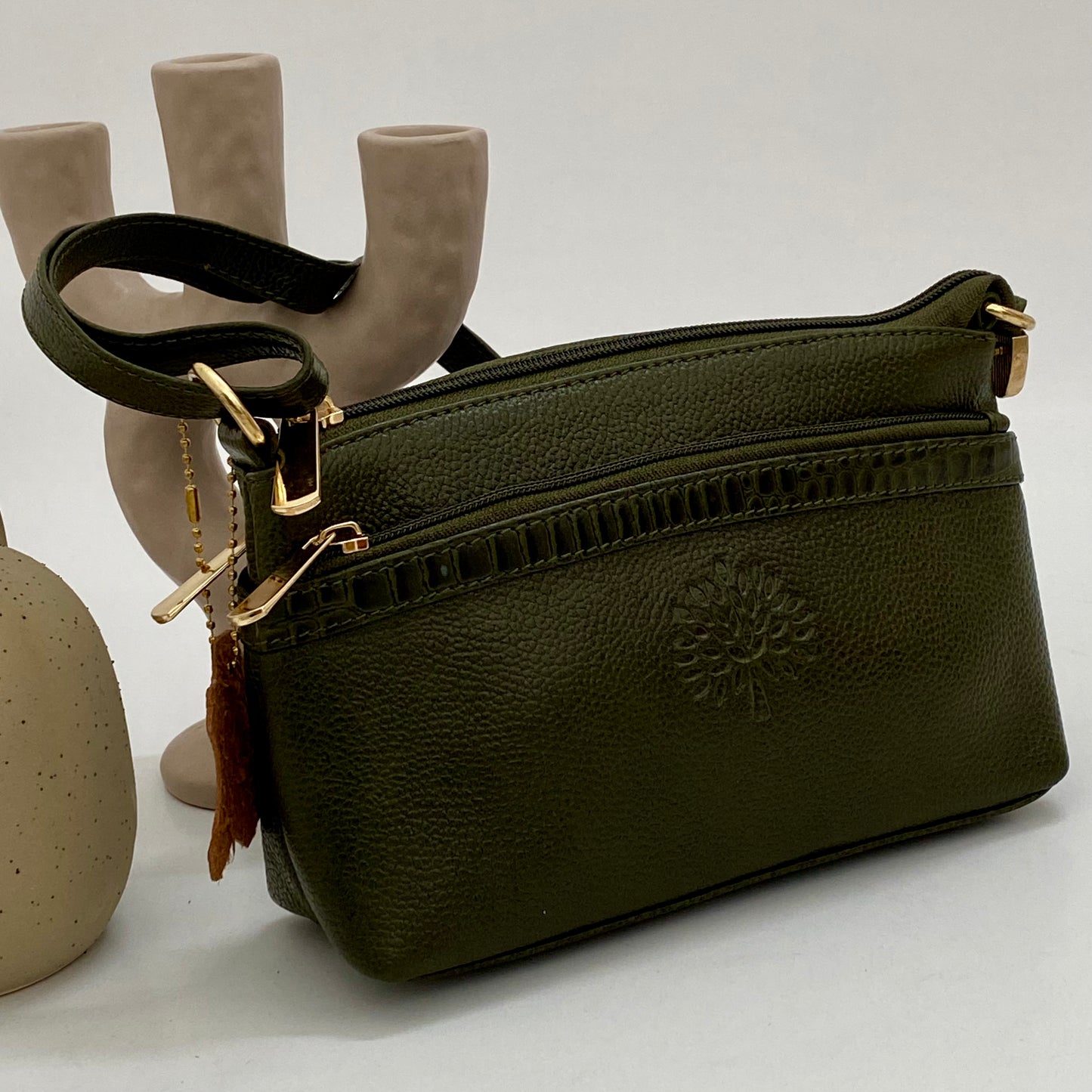 Luxury Genuine Leather Mulberry Sling Bag 9 Inch - 01