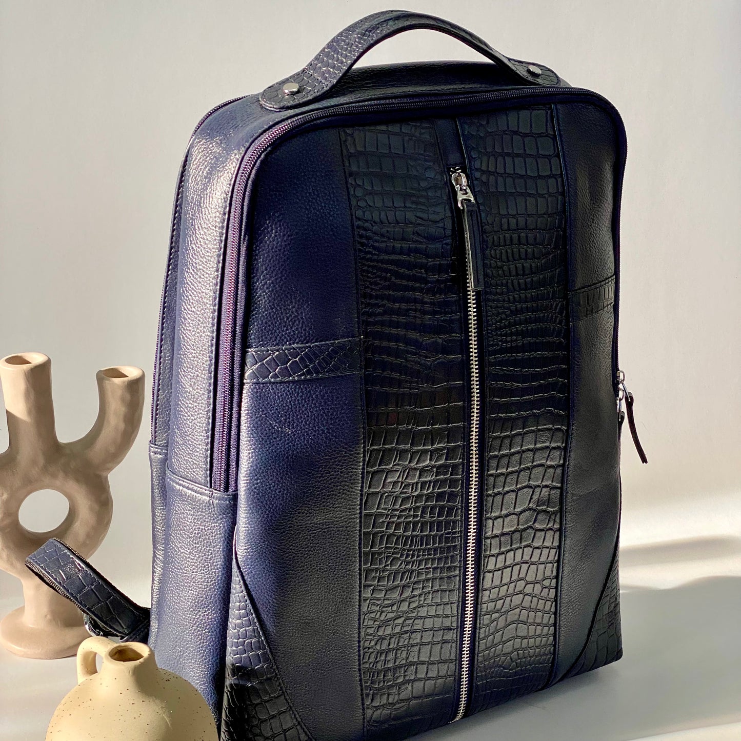 Leather Laptop Backpack -03