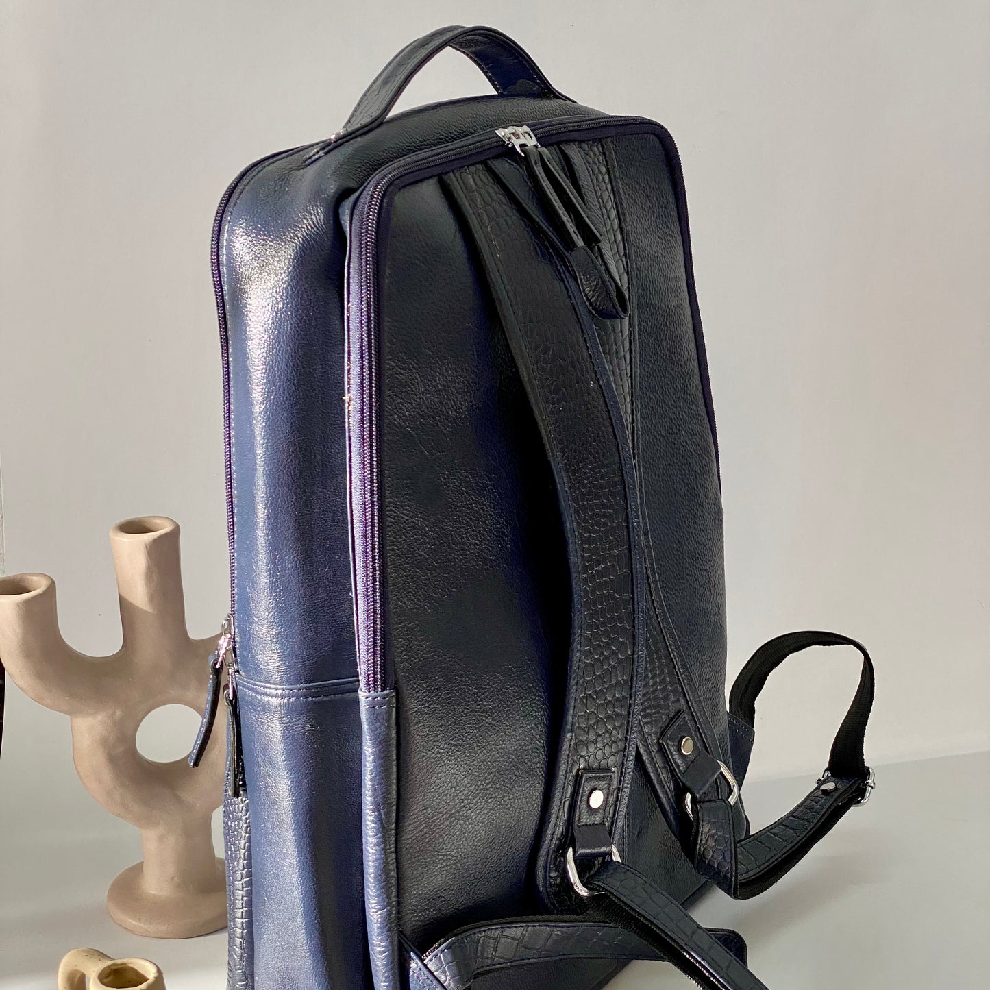 Leather Laptop Backpack -03