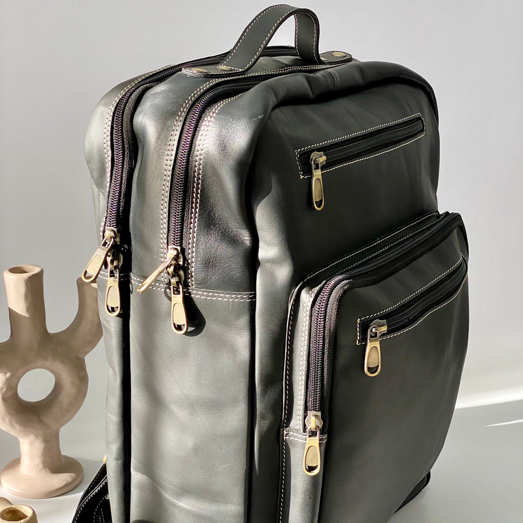 Soft Leather Laptop Backpack -04