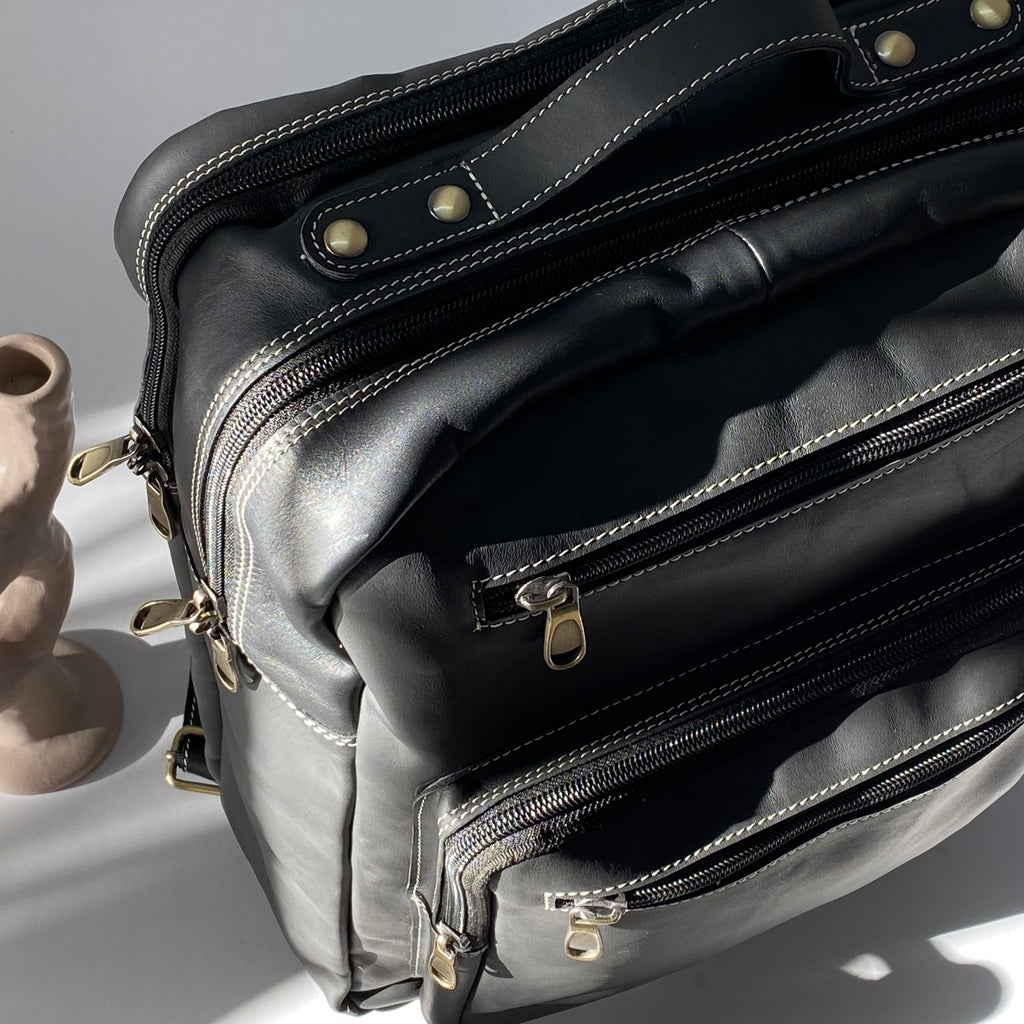 Soft Leather Laptop Backpack -04