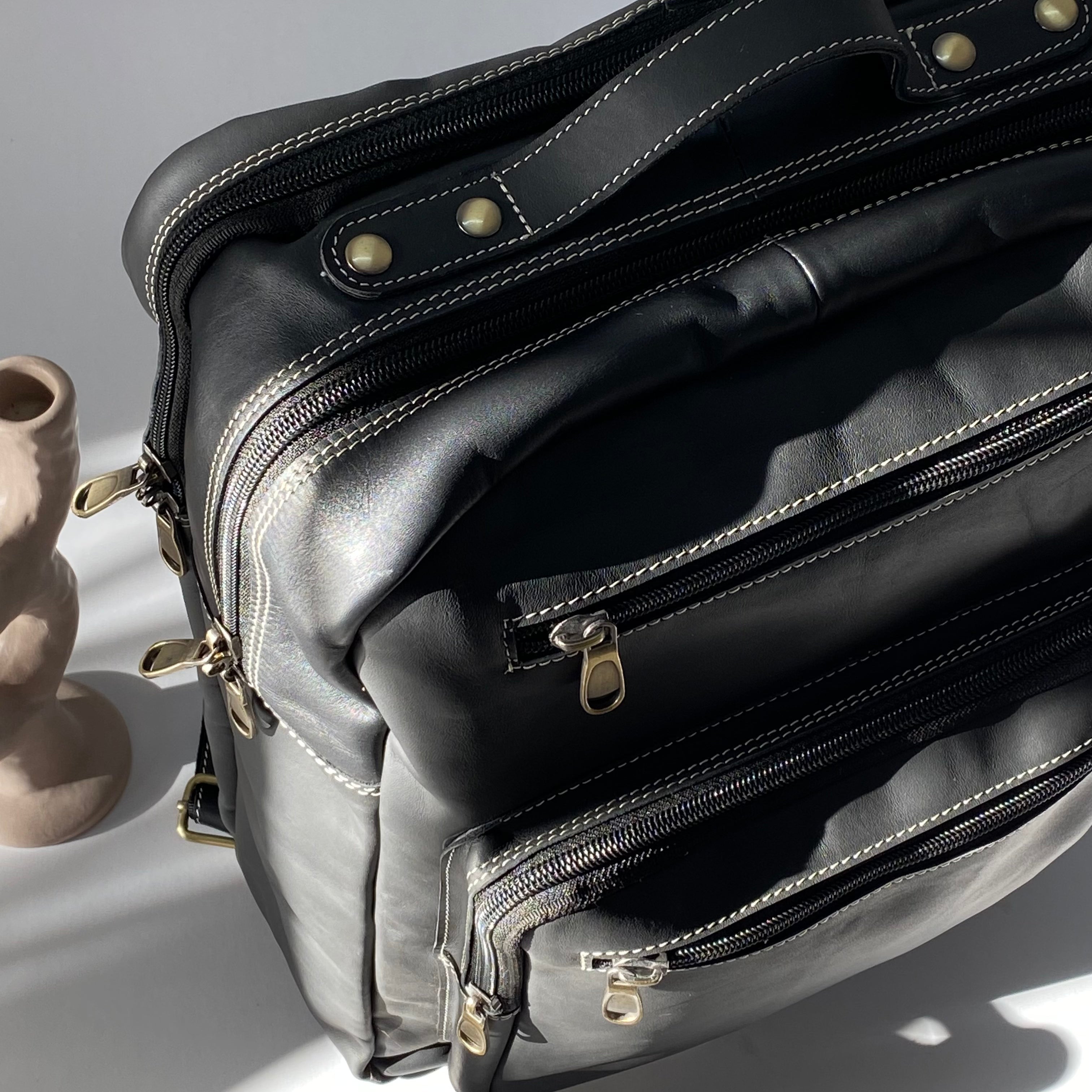 Soft Leather Laptop Backpack -04