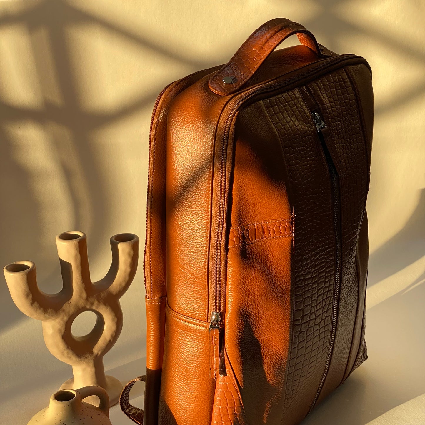 Leather Laptop Backpack -07