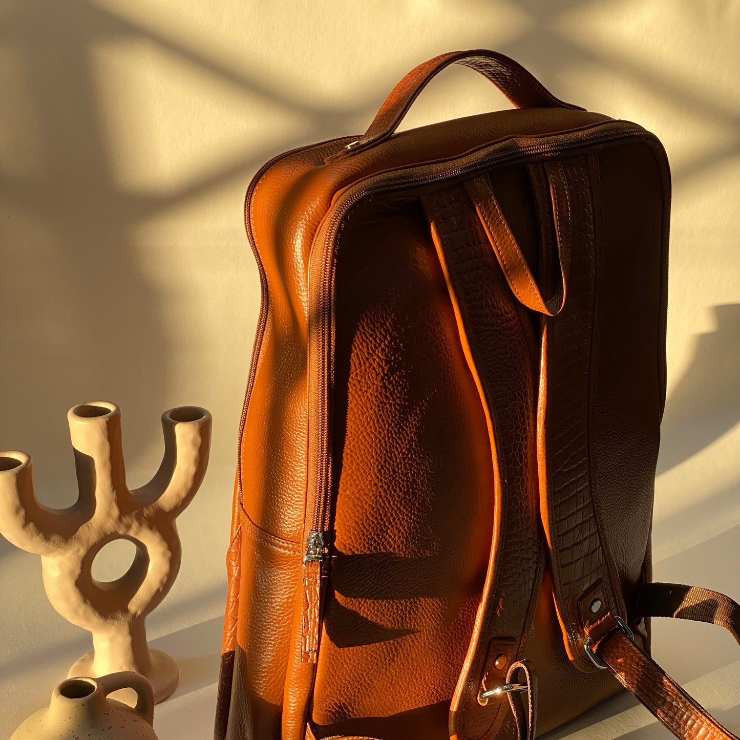 Leather Laptop Backpack -07