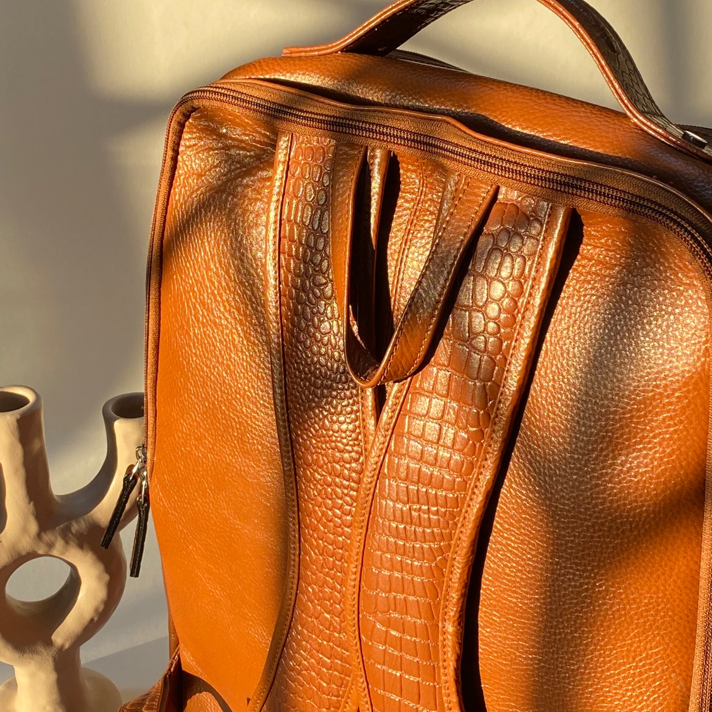 Leather Laptop Backpack -07