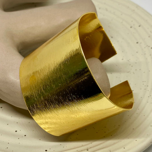 Wide Golden Cuff Bracelet - 34