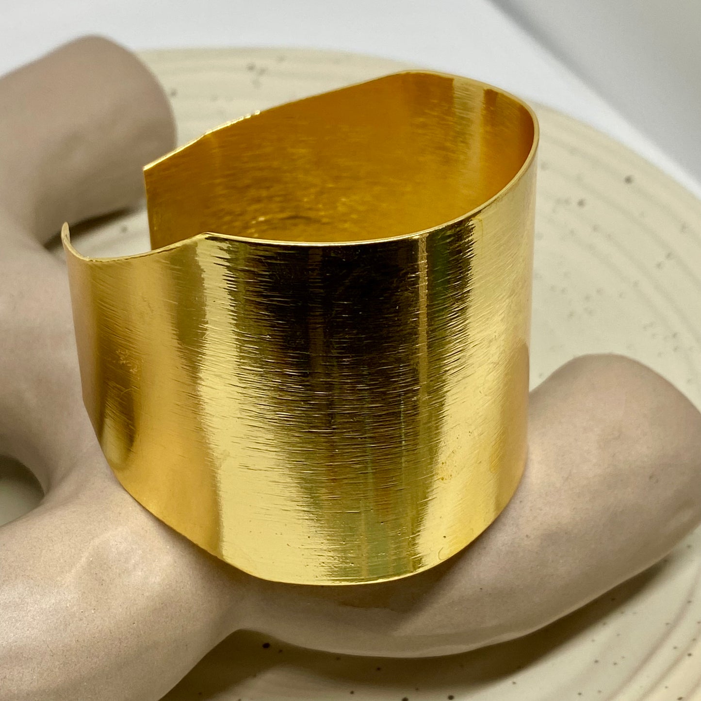 Wide Golden Cuff Bracelet - 34