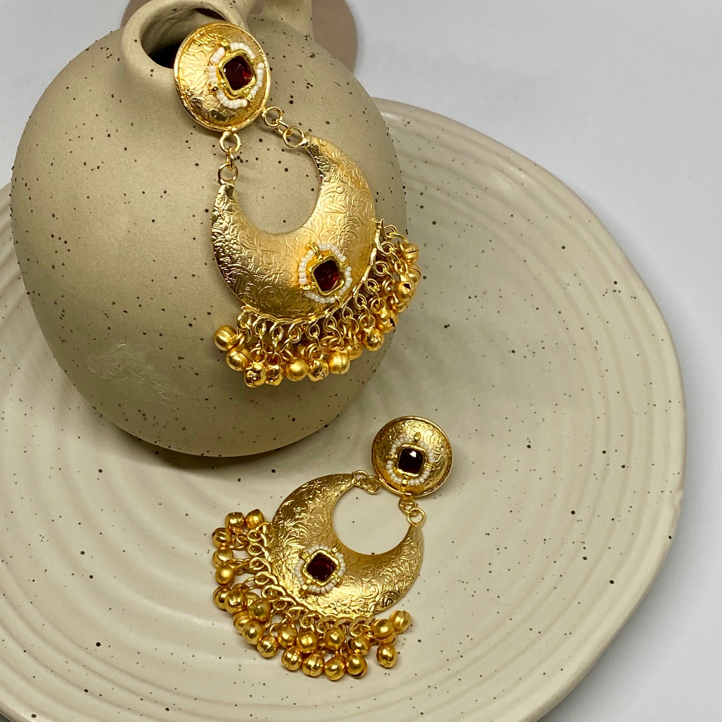 Brass olden Hanging Earring - 42