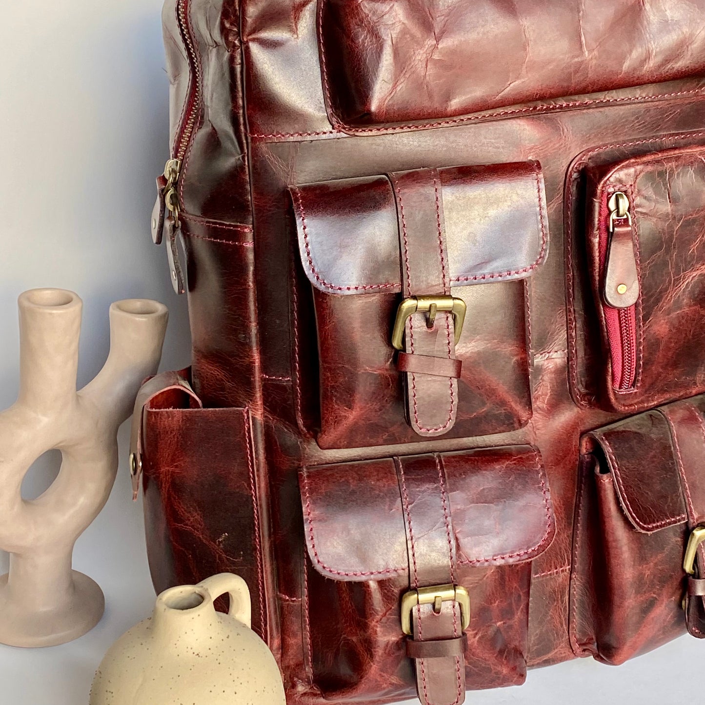 Genuine Leather Laptop Backpack - 11