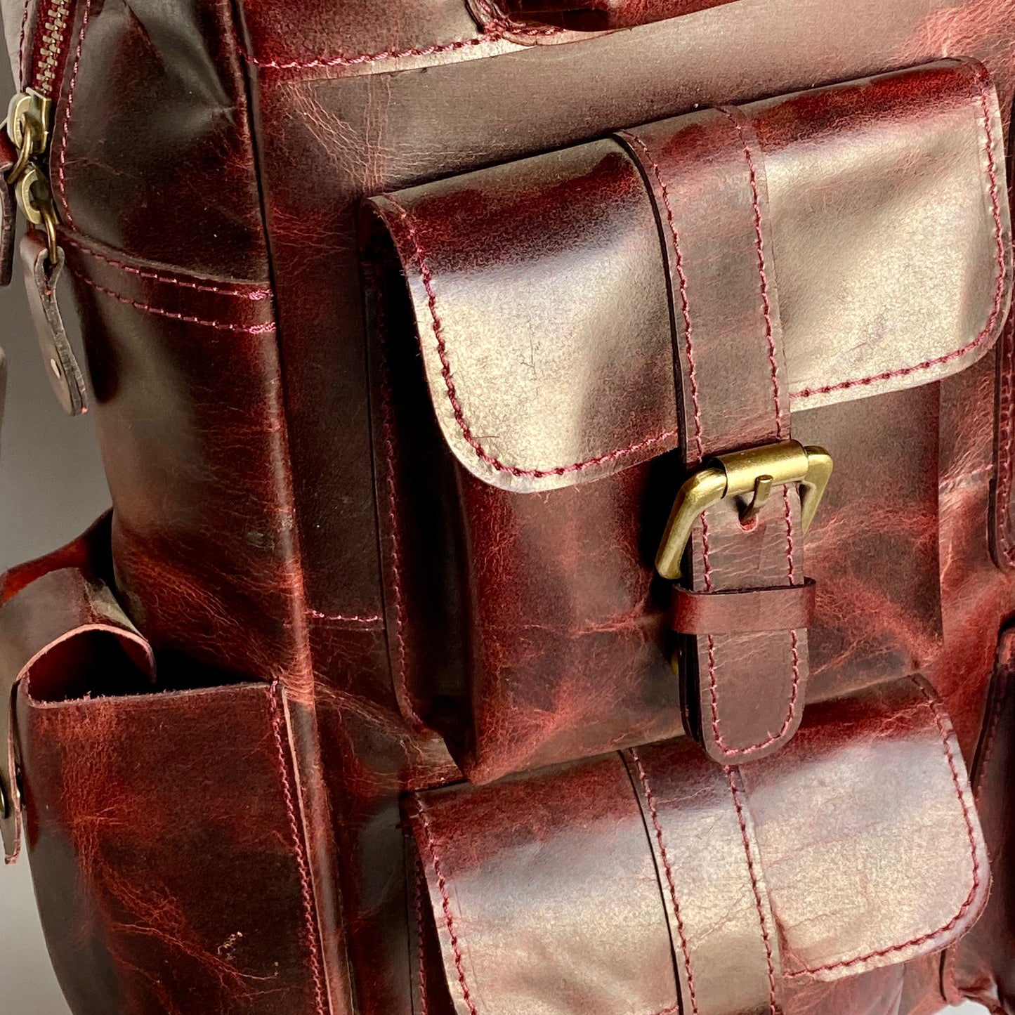 Genuine Leather Laptop Backpack - 11