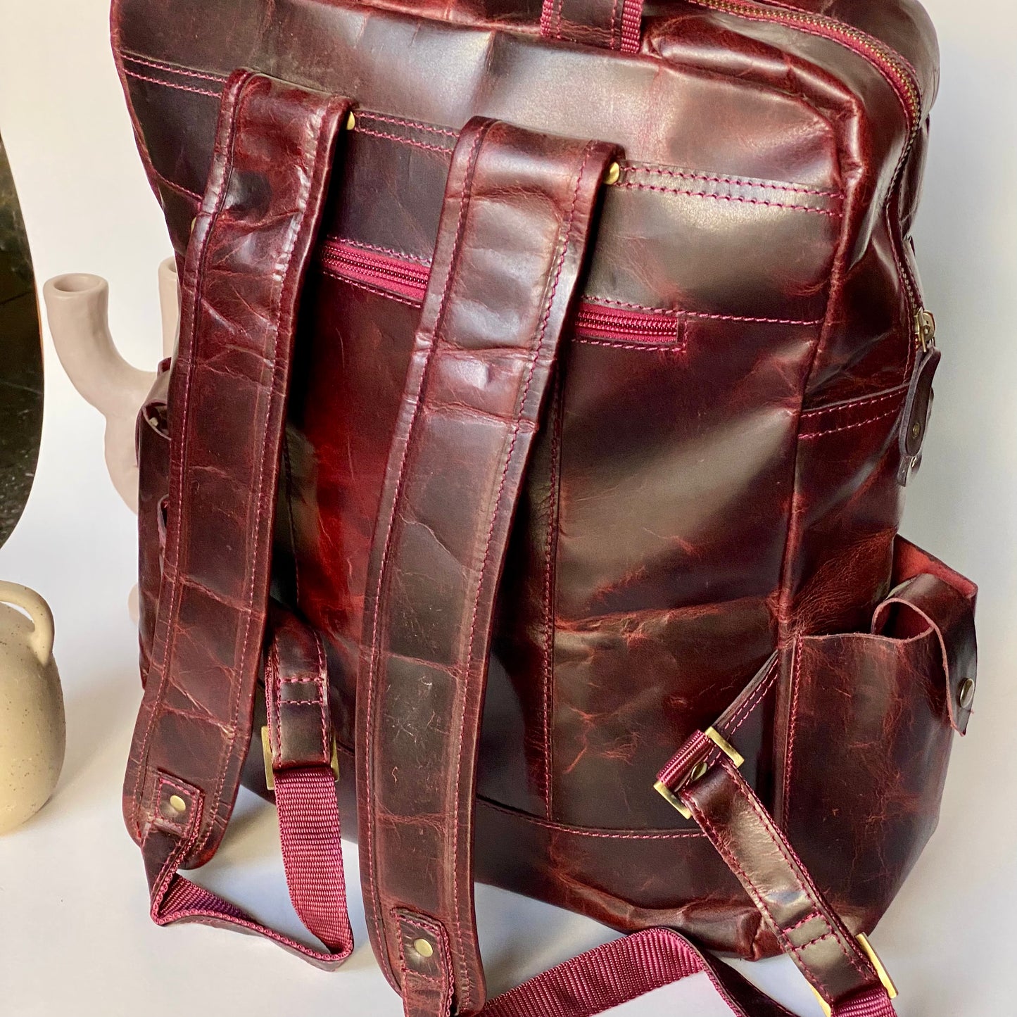 Genuine Leather Laptop Backpack - 11