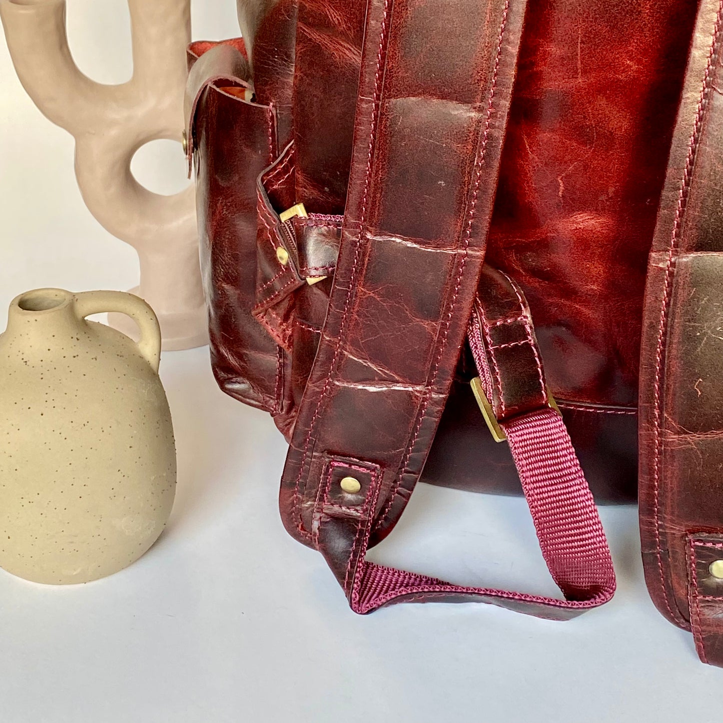 Genuine Leather Laptop Backpack - 11