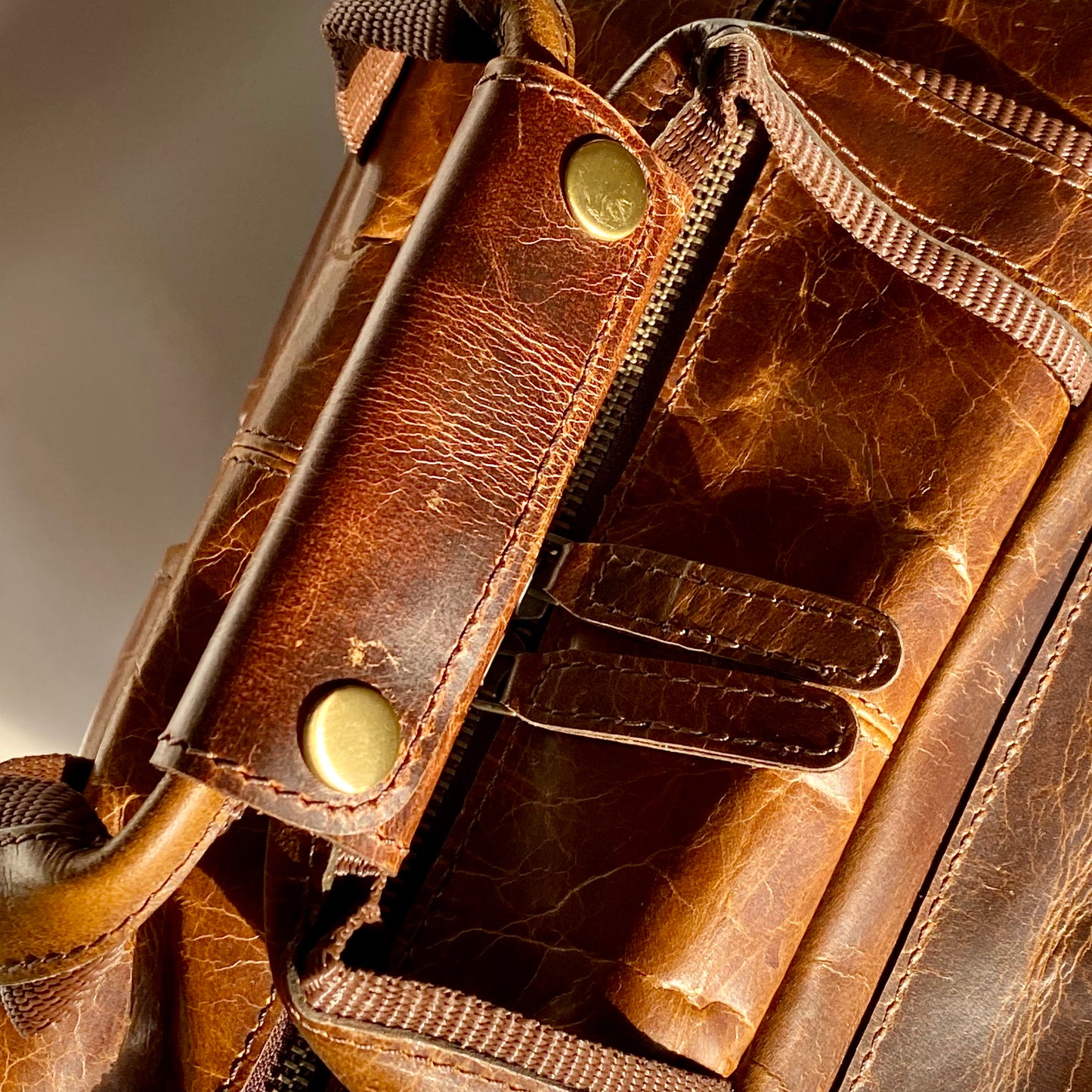 Genuine Leather Laptop Backpack- 10