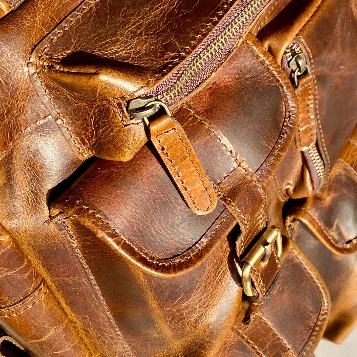 Genuine Leather Laptop Backpack- 10