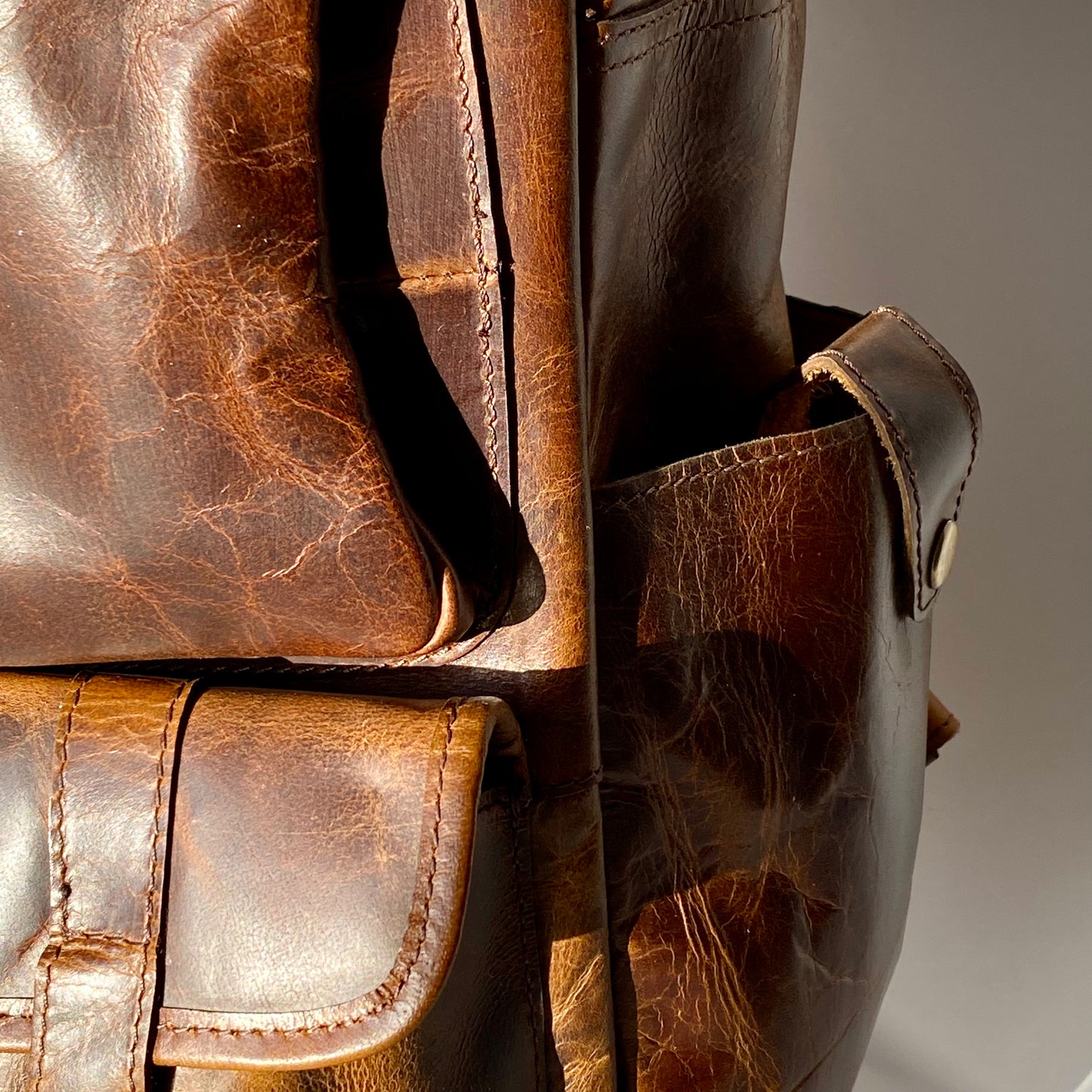 Genuine Leather Laptop Backpack- 10