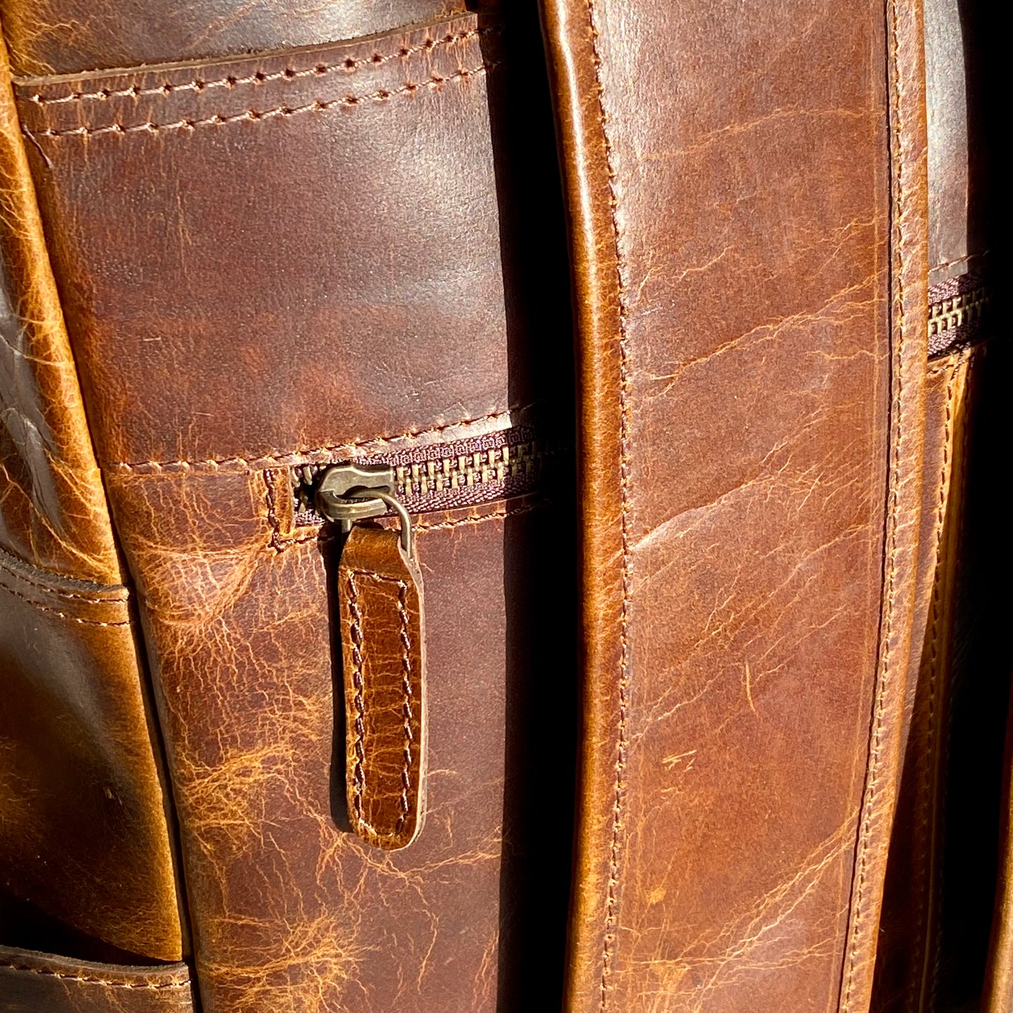 Genuine Leather Laptop Backpack- 10