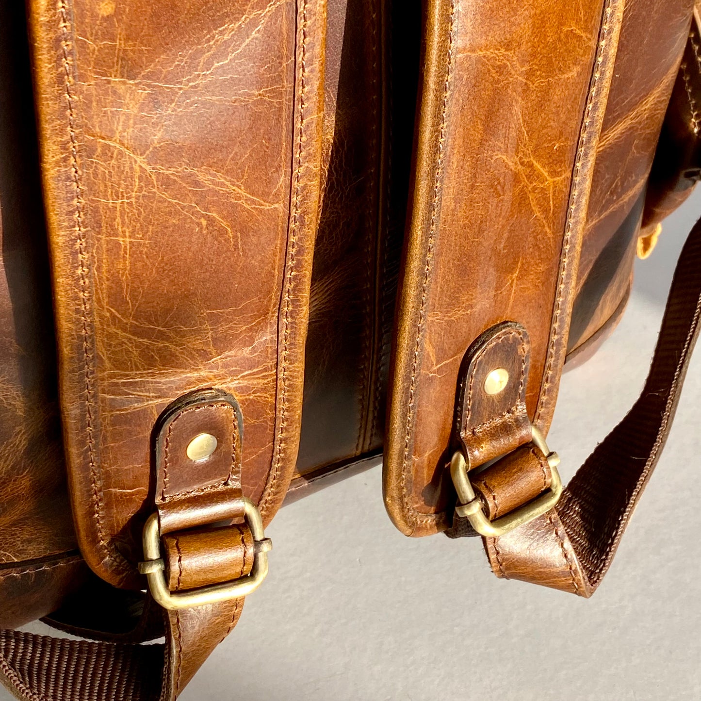 Genuine Leather Laptop Backpack- 10