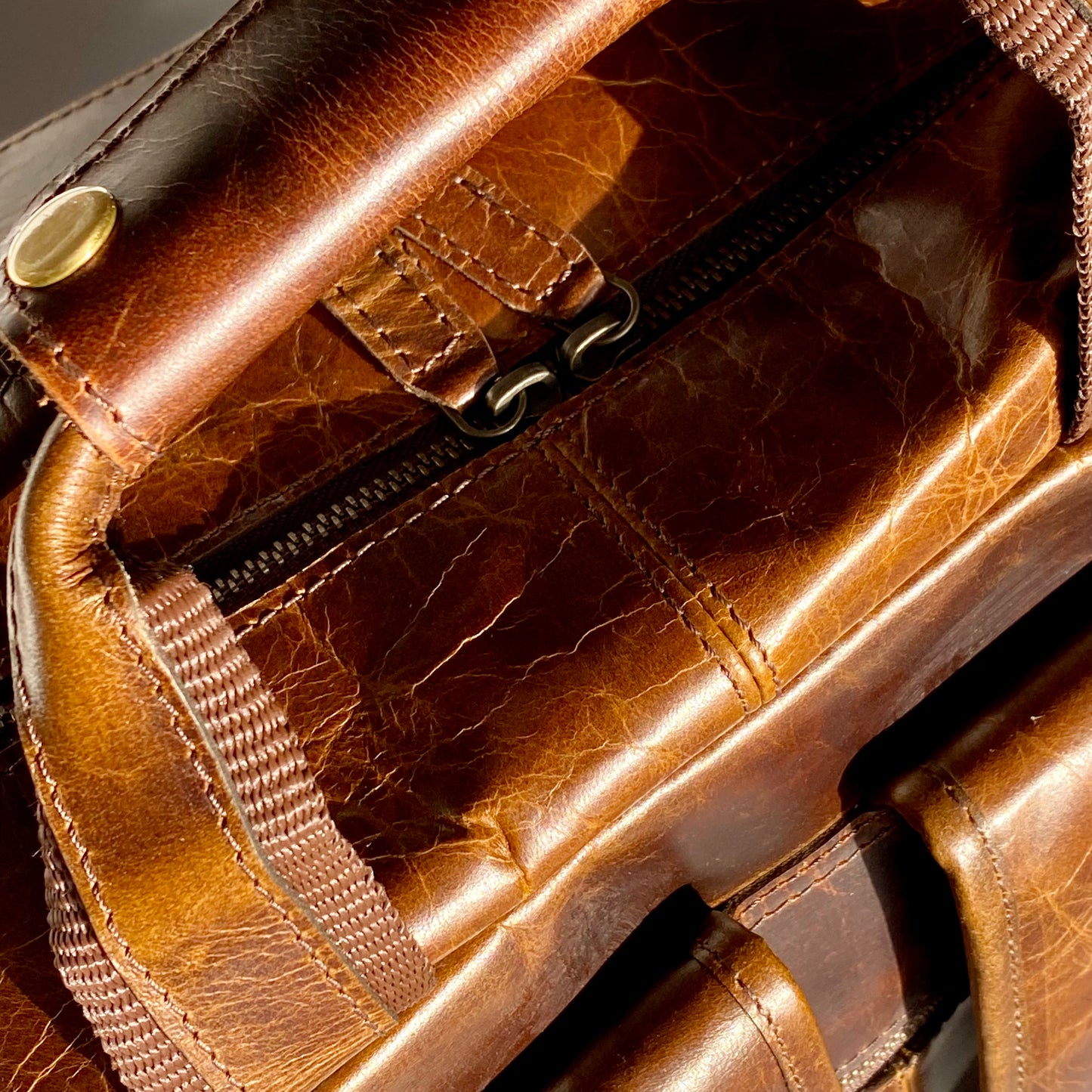 Genuine Leather Laptop Backpack- 10