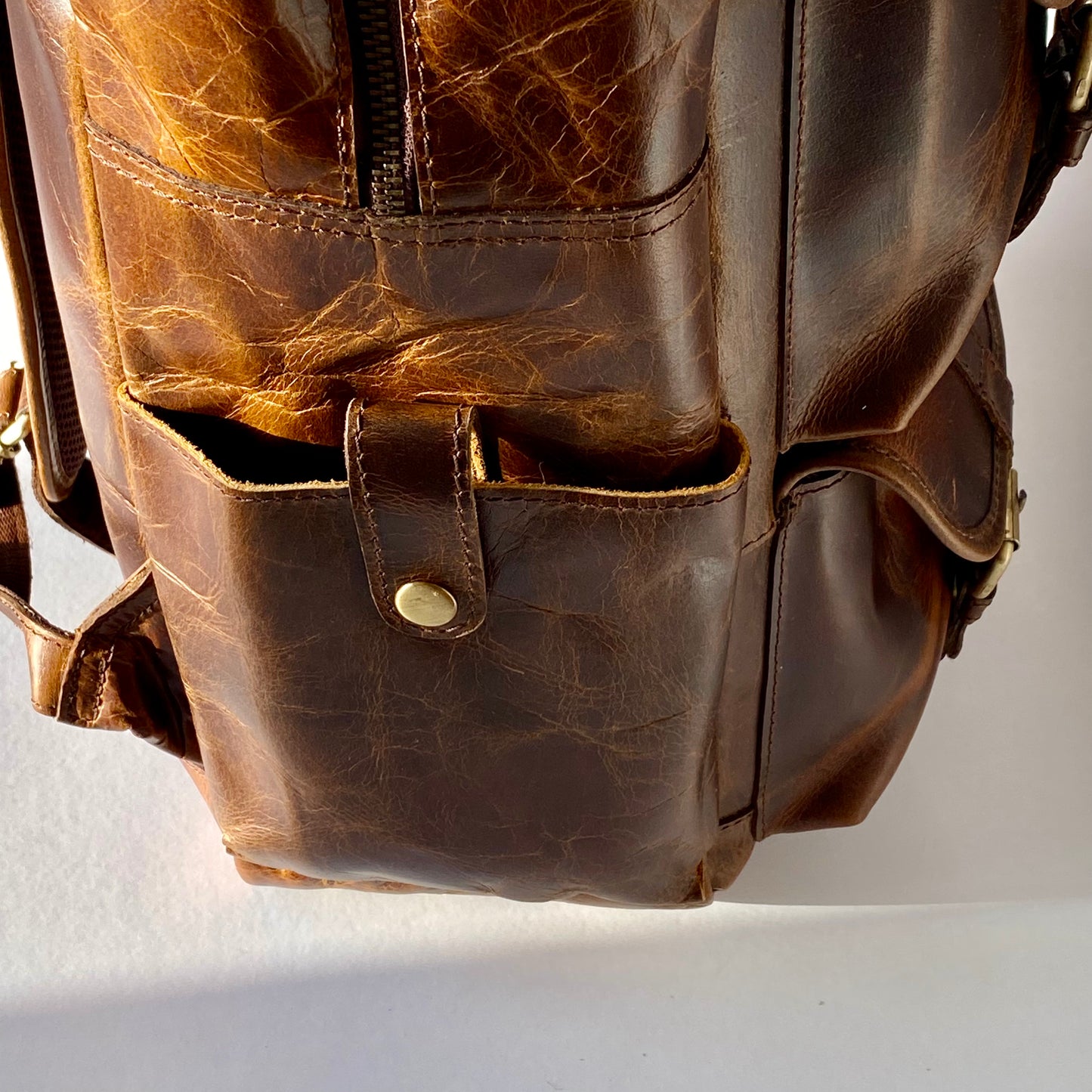 Genuine Leather Laptop Backpack- 10