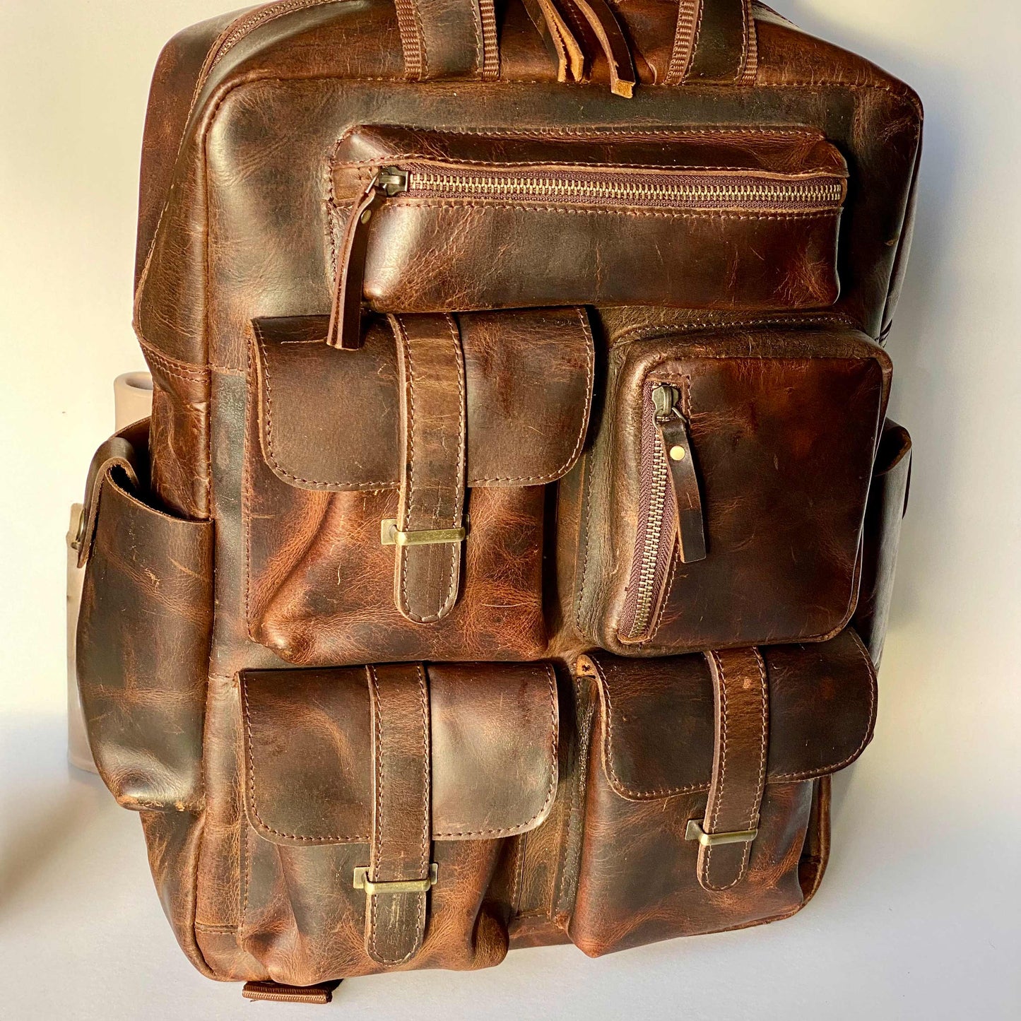 Leather Laptop Backpack -09