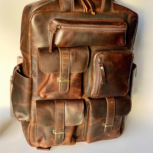 Leather Laptop Backpack -09