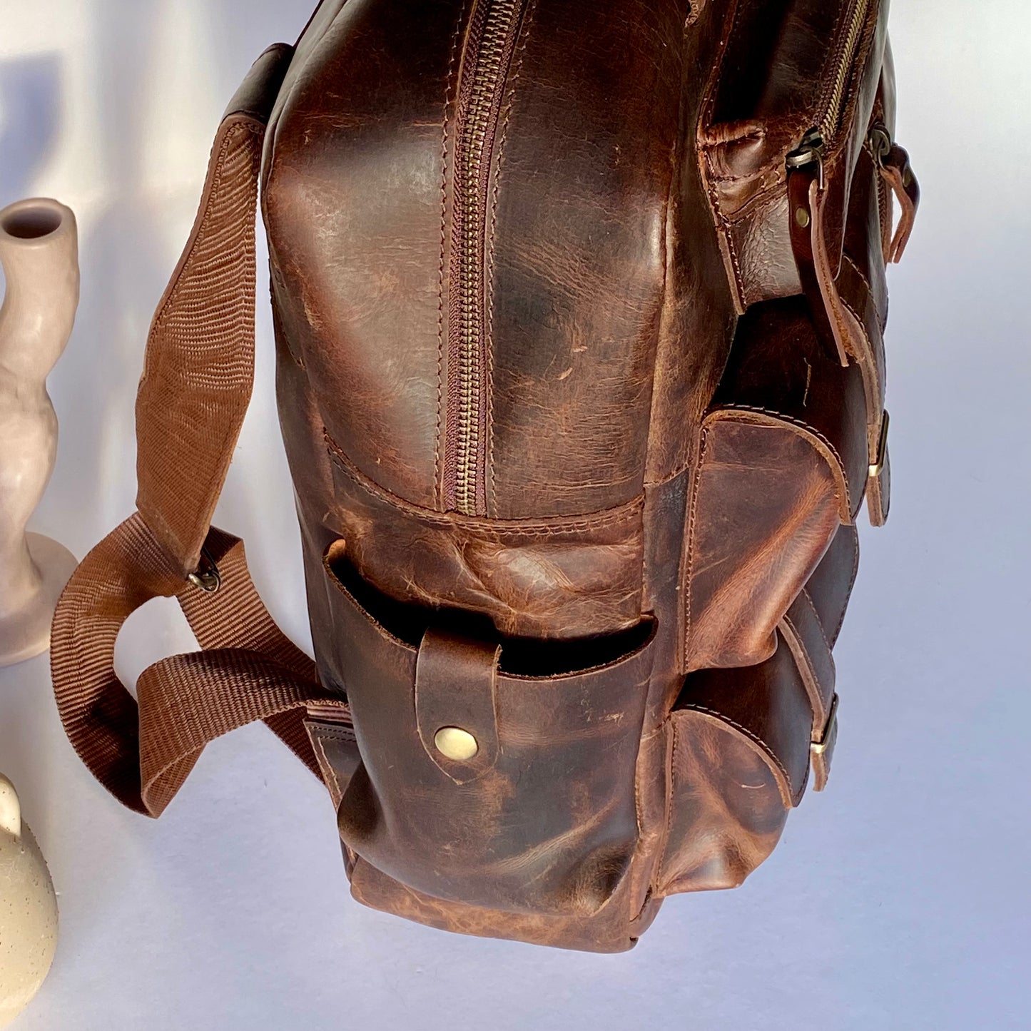 Leather Laptop Backpack -09