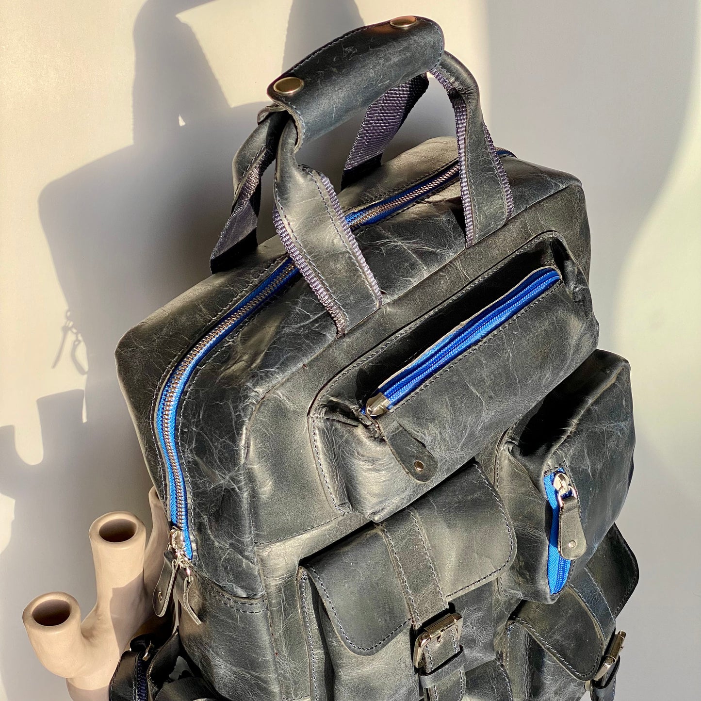 Leather Laptop Backpack -09