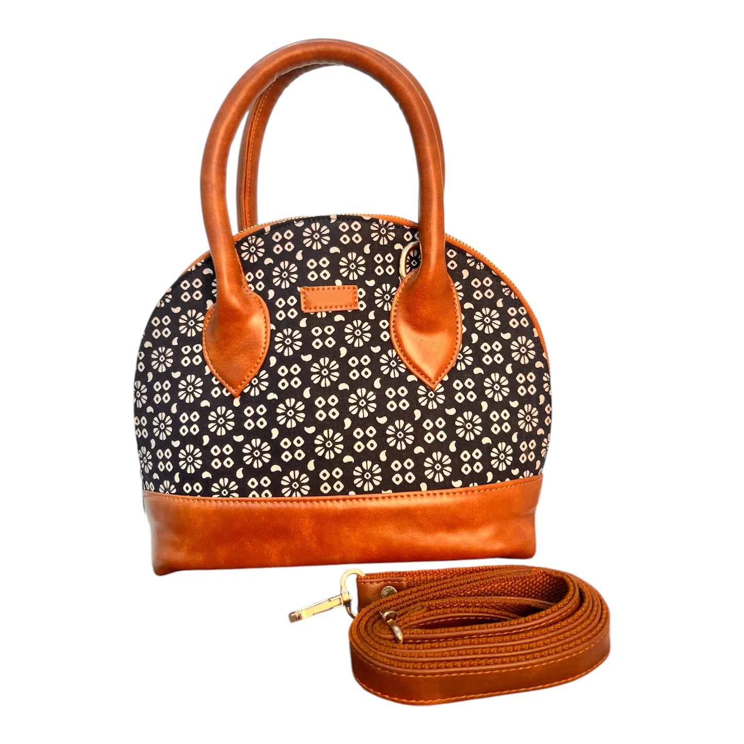 Bohemian Vegan Leather Black Handbag along with Sling - 15