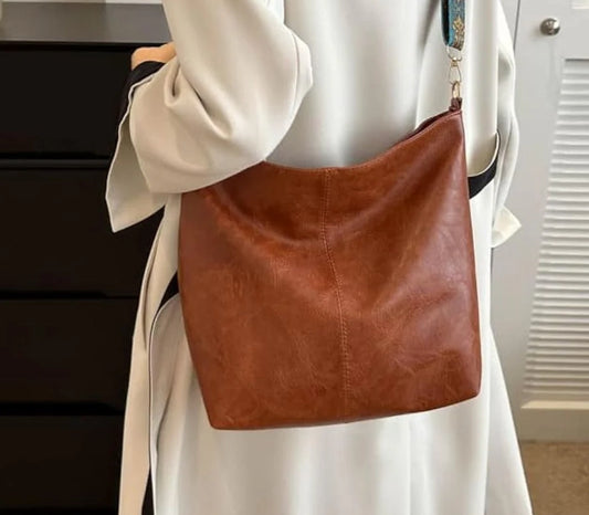 Premium Leather Handbag along with Sling - 12