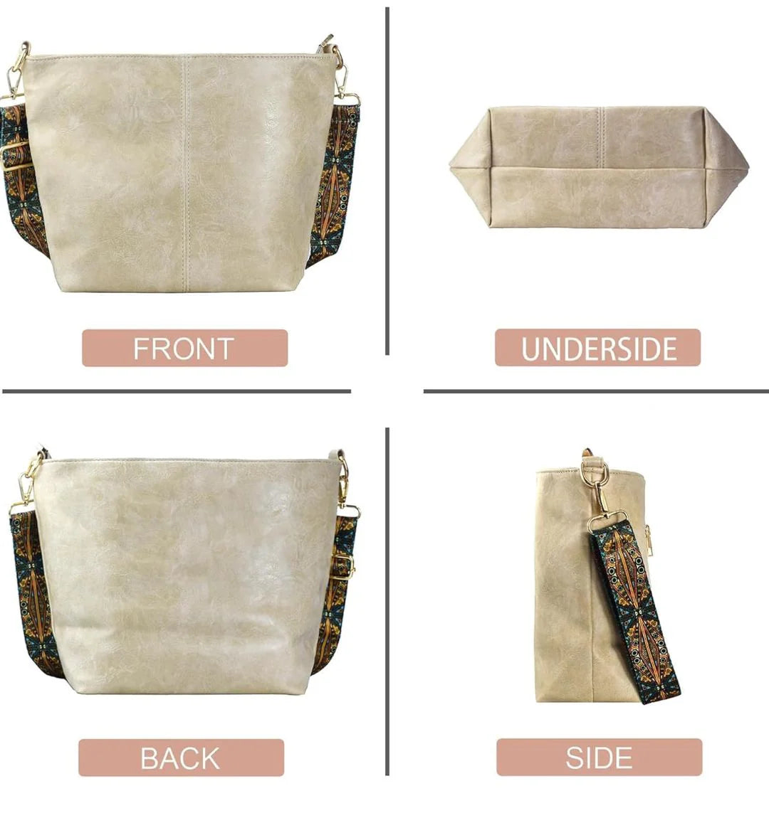 Premium Leather Handbag along with Sling - 10