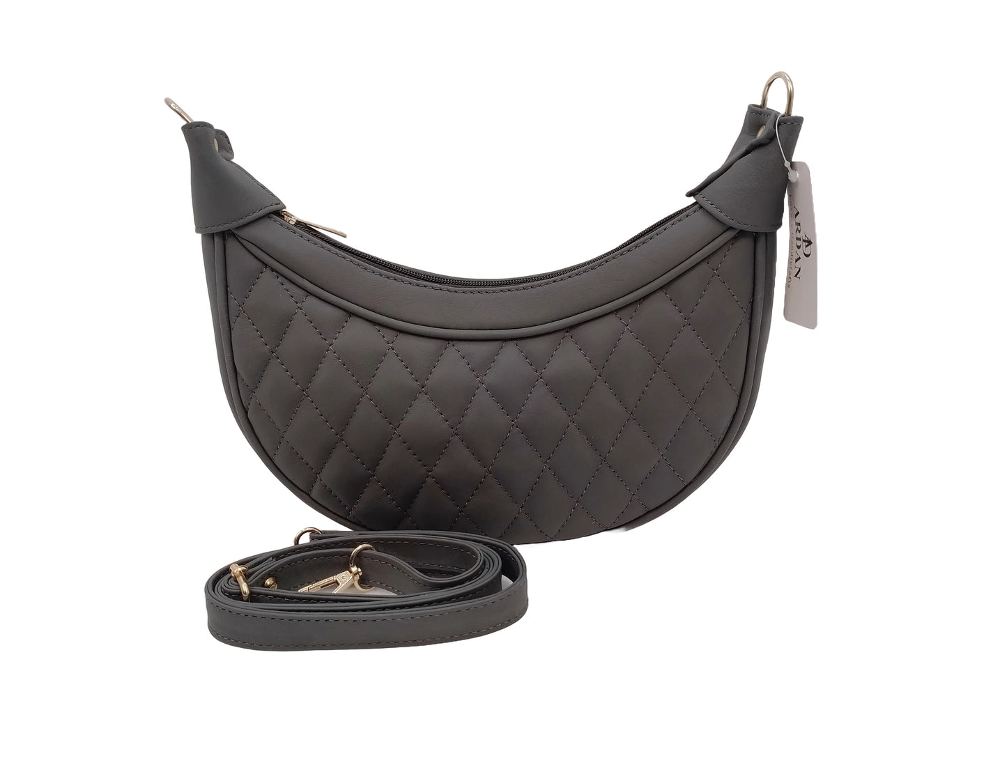 Luxury Leather Quilted Handbag/Sling Bag/Moon Bag - 02
